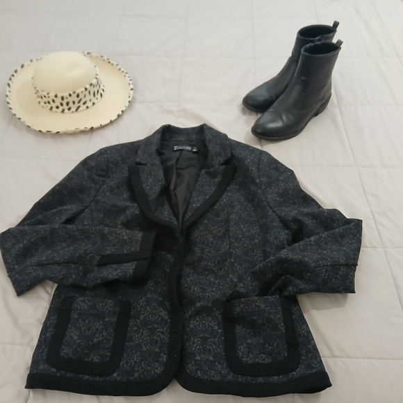7th Avenue Design Studio jacket womens  short blazer damask career Size 12 - Picture 4 of 9